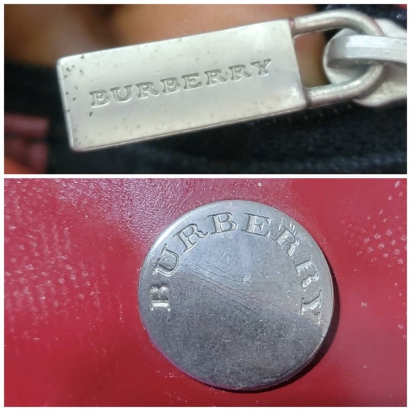 Authentic Burberry haymarket pattern Shoulder Bag Beige/Dark red - Picture 9 of 13